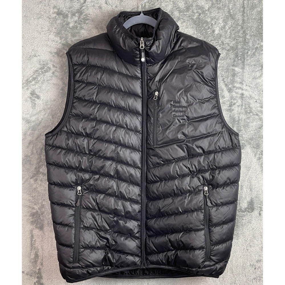 Clique Puffer Vest Mens XL Black Pockets Full Zip‎ Gorpcore Outdoor Hiking Logo